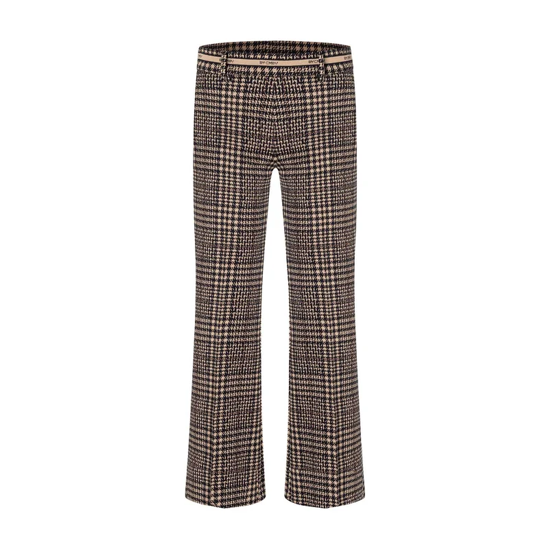 Stoffhose mit Hahnentritt-Muster