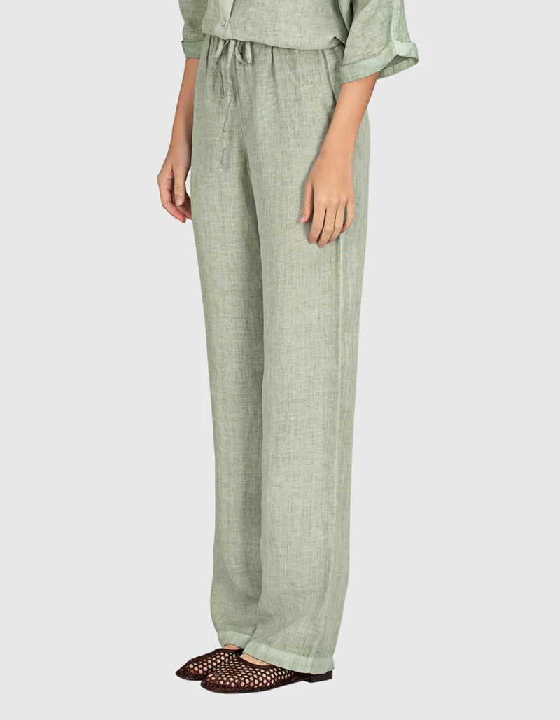 Wide-Leg Leinenhose