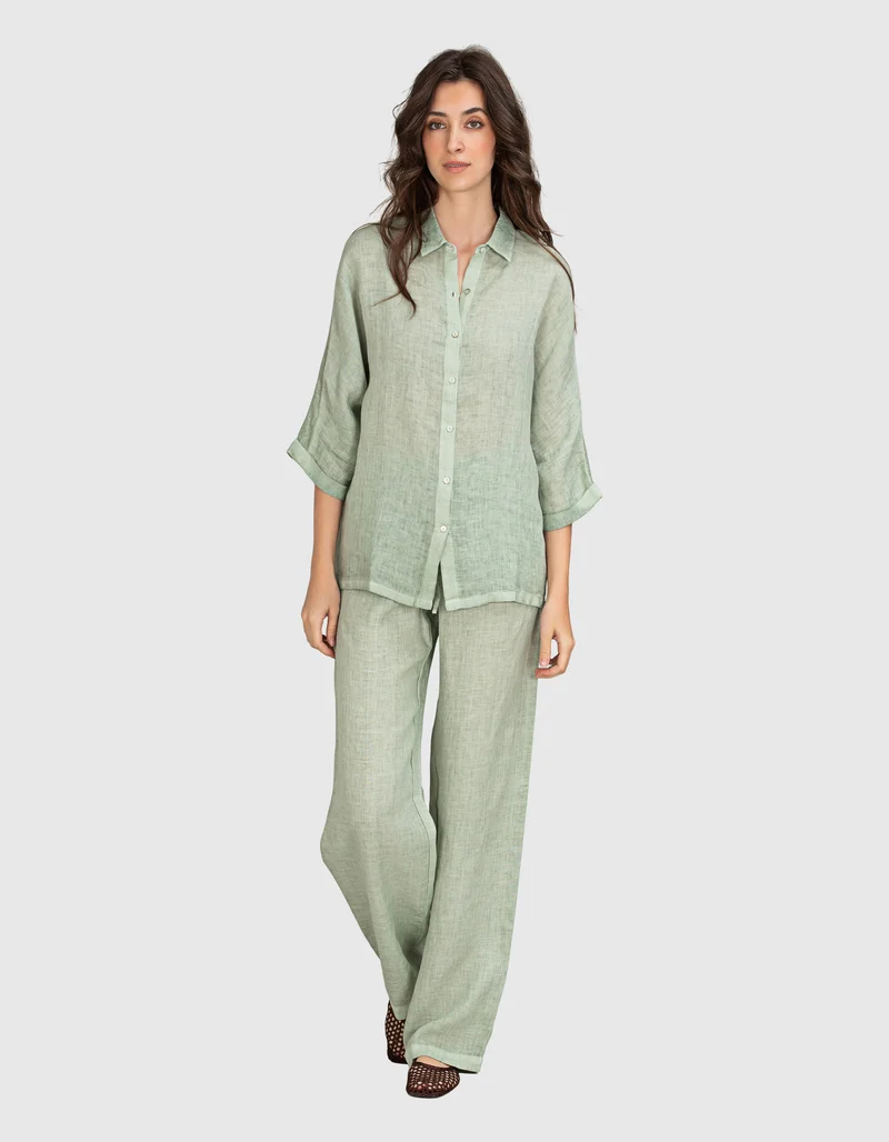 Wide-Leg Leinenhose