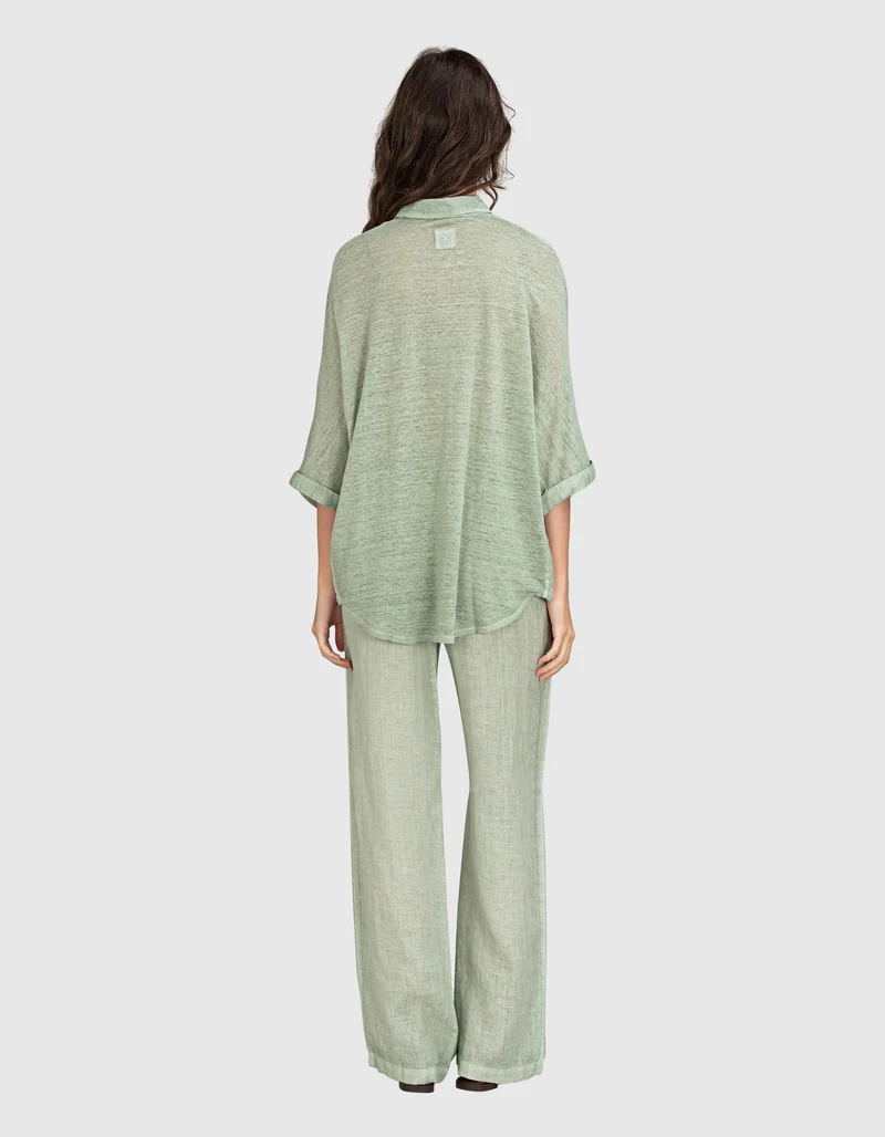 Wide-Leg Leinenhose