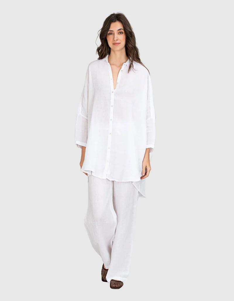 Wide-Leg Leinenhose