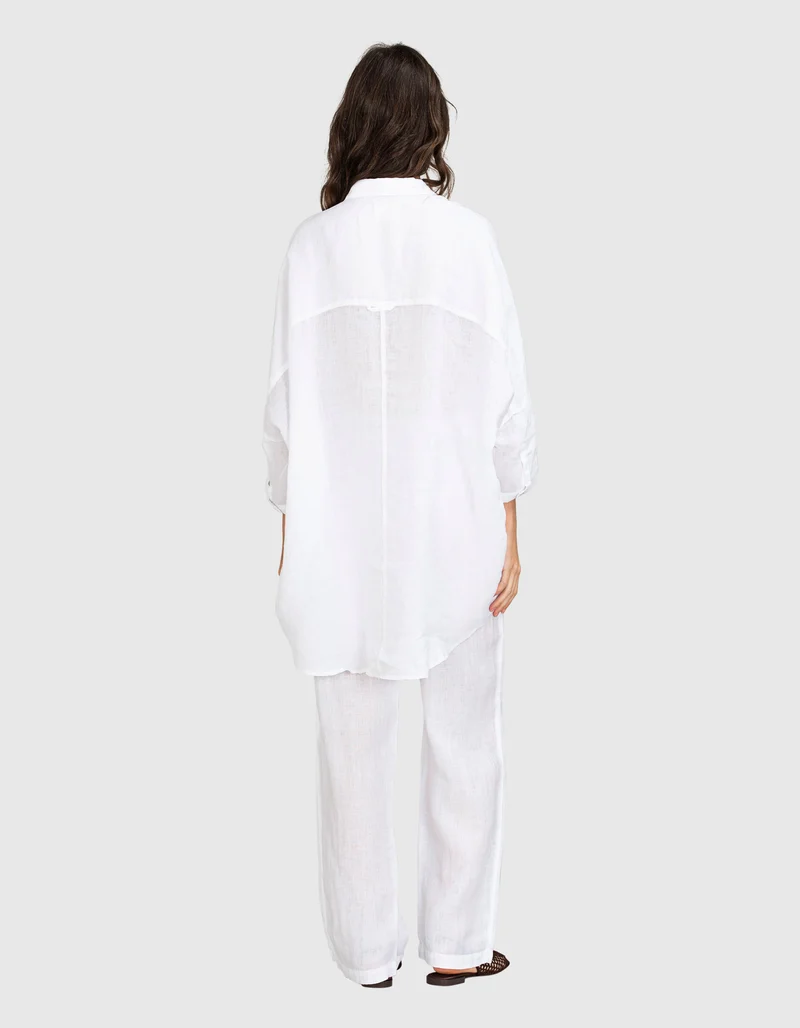 Wide-Leg Leinenhose