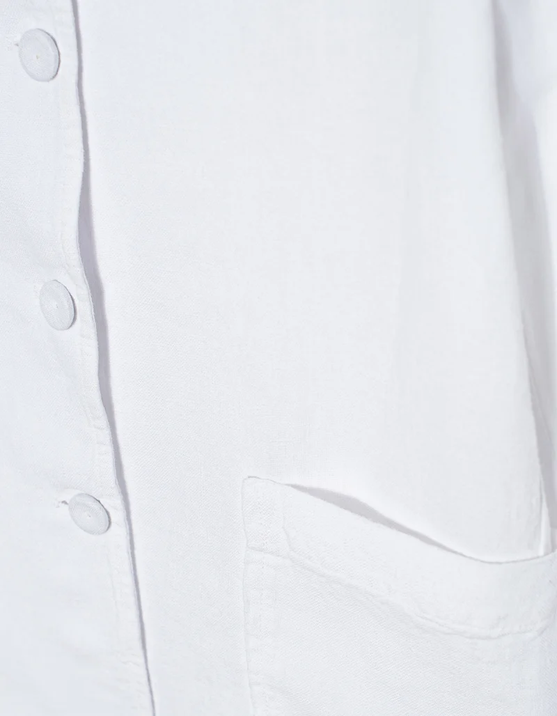 Leinen-Blazer mit Eingrifftaschen