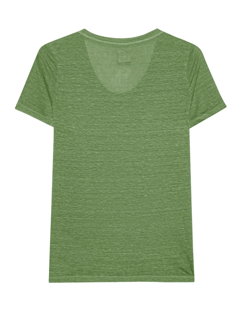 Leinen-T-Shirt mit Rundhalsausschnitt