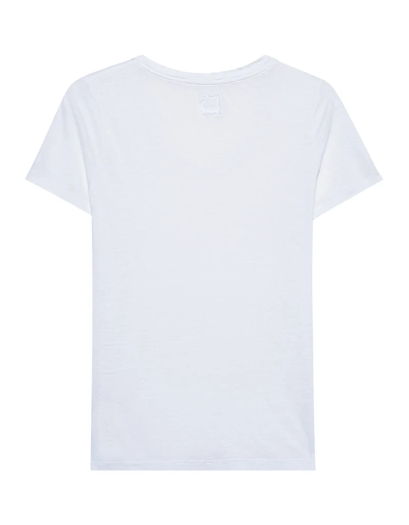 Leinen-T-Shirt mit Rundhalsausschnitt