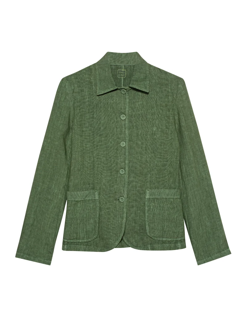 Leinen-Blazer mit Eingrifftaschen