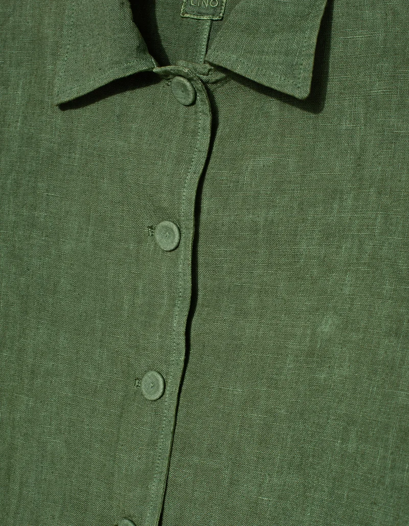 Leinen-Blazer mit Eingrifftaschen