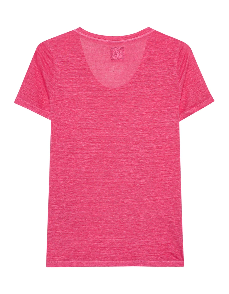 Leinen-T-Shirt mit Rundhalsausschnitt