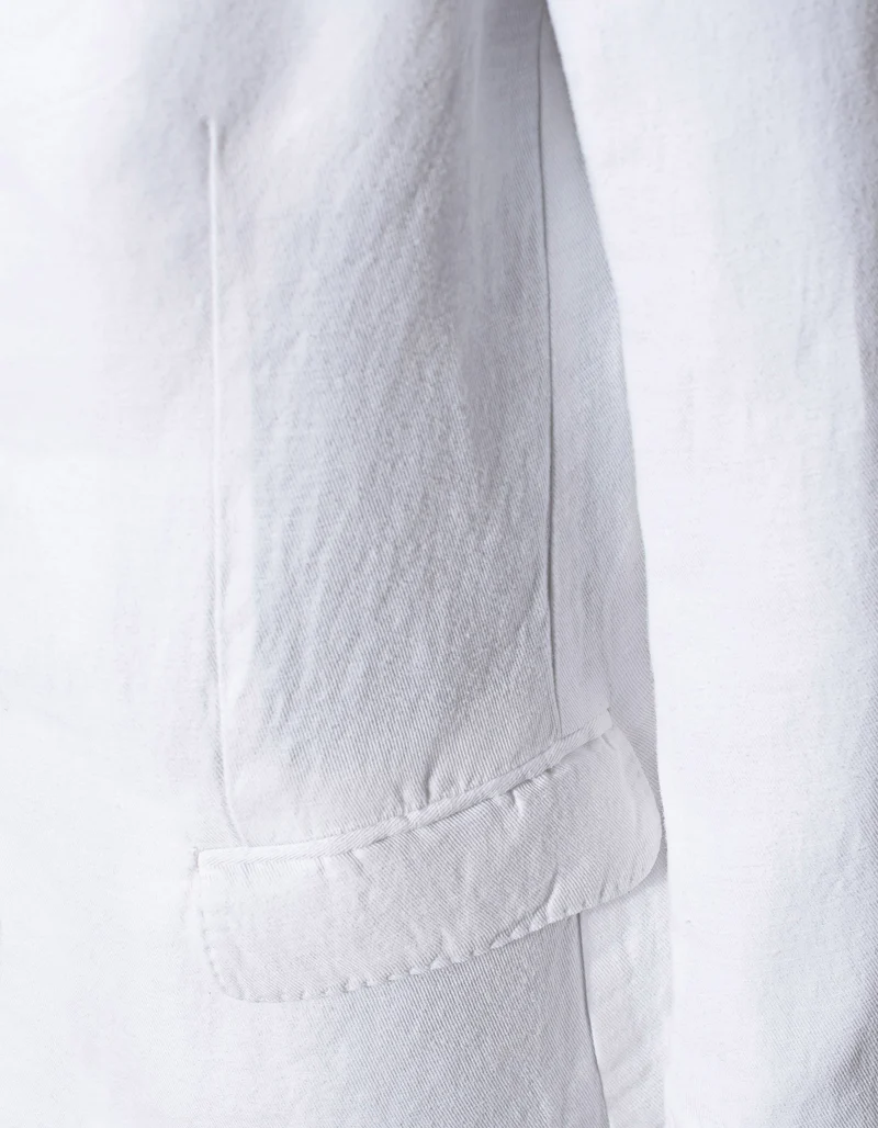 Leinen-Mix Blazer mit Schulterpolstern