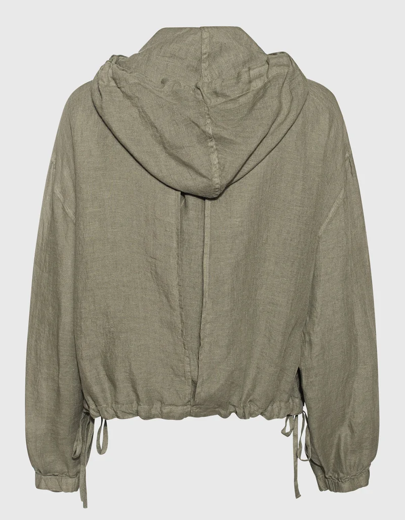 Leinen Jacke mit Kapuze