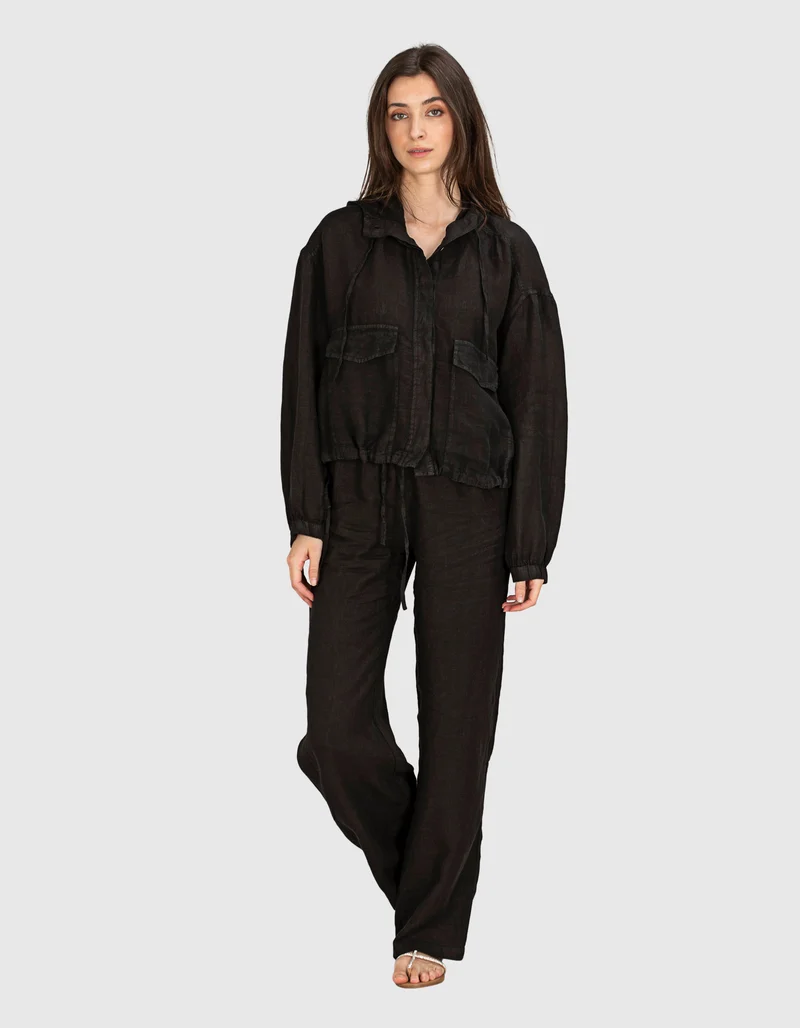 Wide-Leg Leinen-Hose