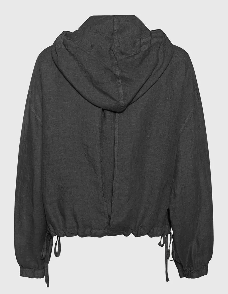 Leinen-Jacke mit Kapuze