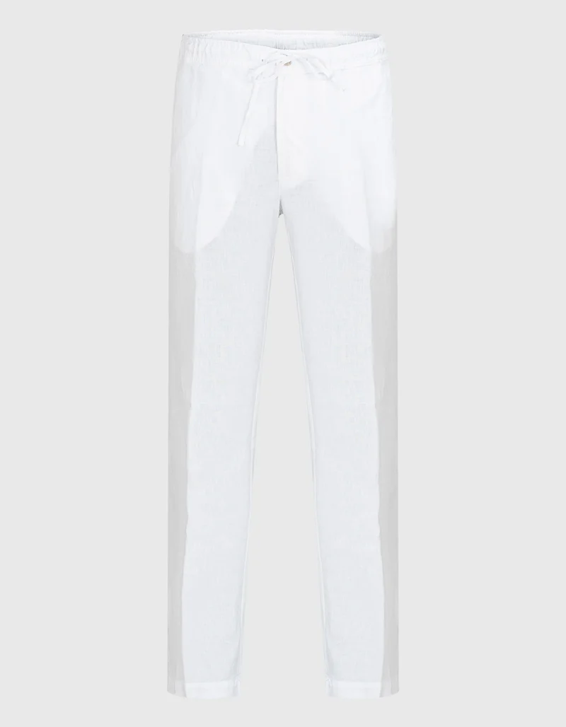 Leinen-Hose mit Eingrifftaschen