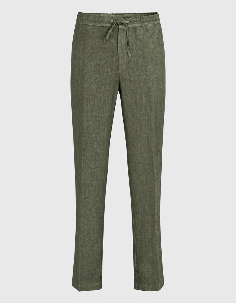 Leinen-Hose mit Eingrifftaschen