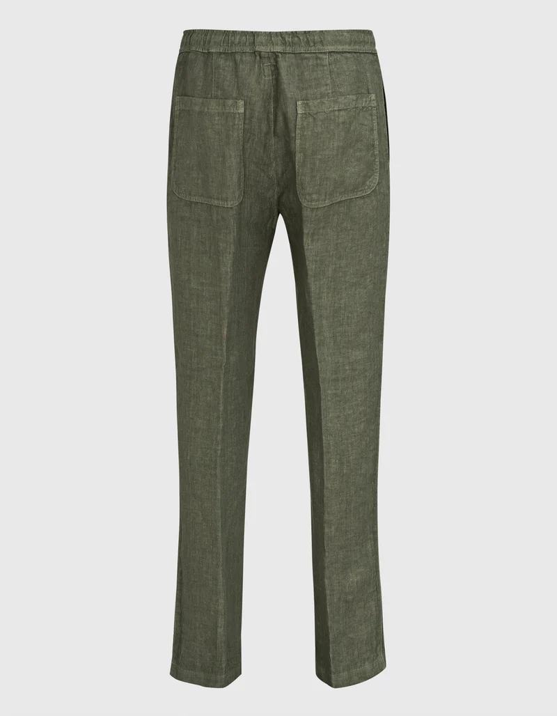 Leinen-Hose mit Eingrifftaschen