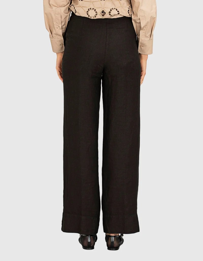 Wide-Leg Leinen-Hose