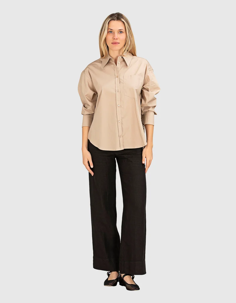 Wide-Leg Leinen-Hose
