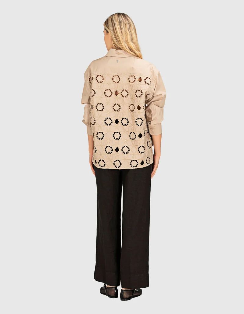 Wide-Leg Leinen-Hose