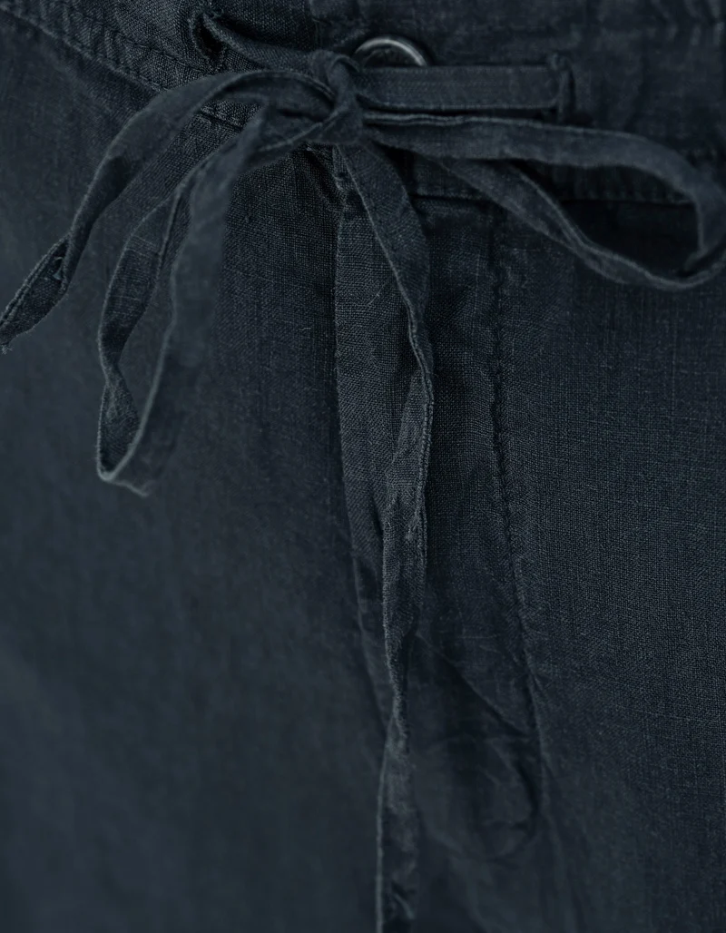 Leinen-Hose mit Eingrifftaschen