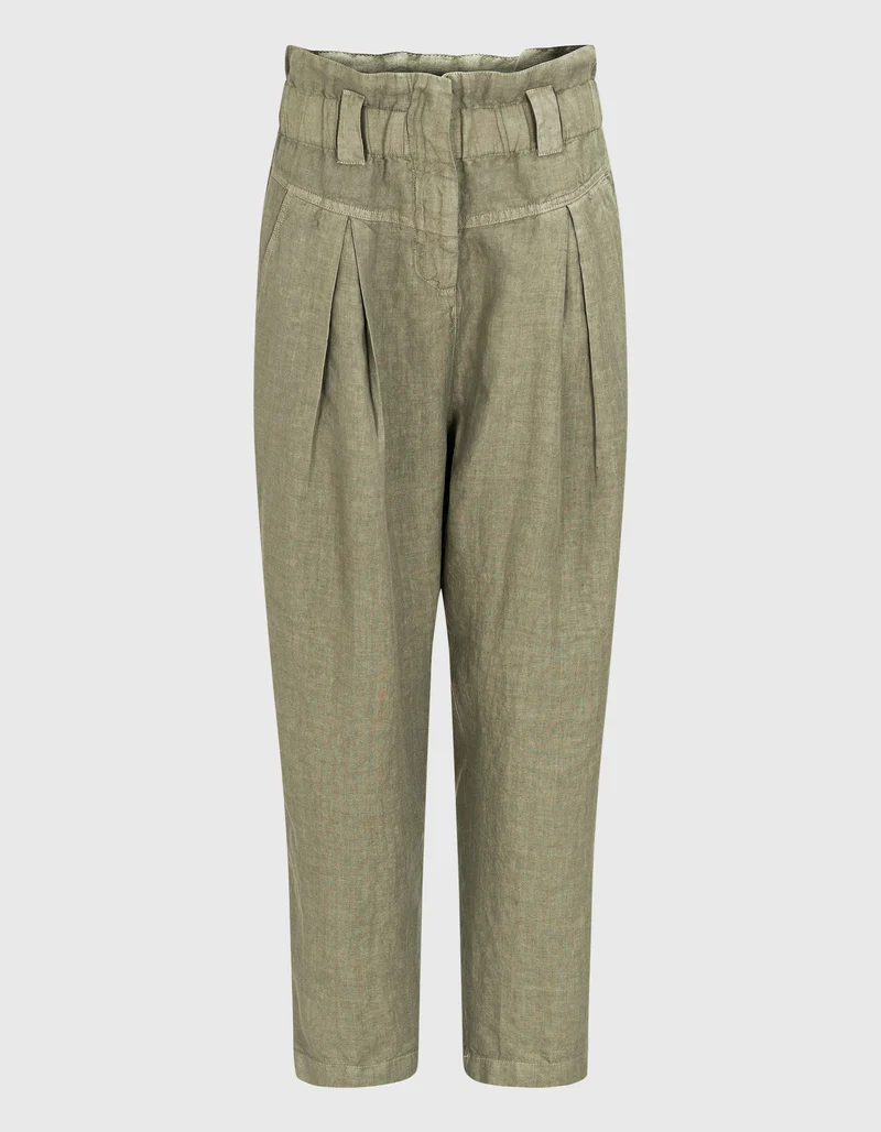 Leinen Paperbag-Hose