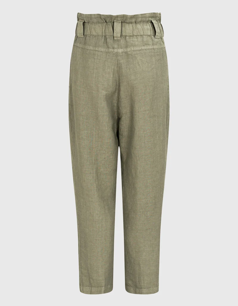 Leinen Paperbag-Hose