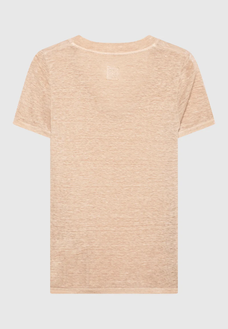 Leinen-Shirt mit V-Ausschnitt