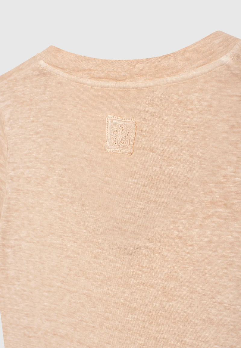 Leinen-Shirt mit V-Ausschnitt