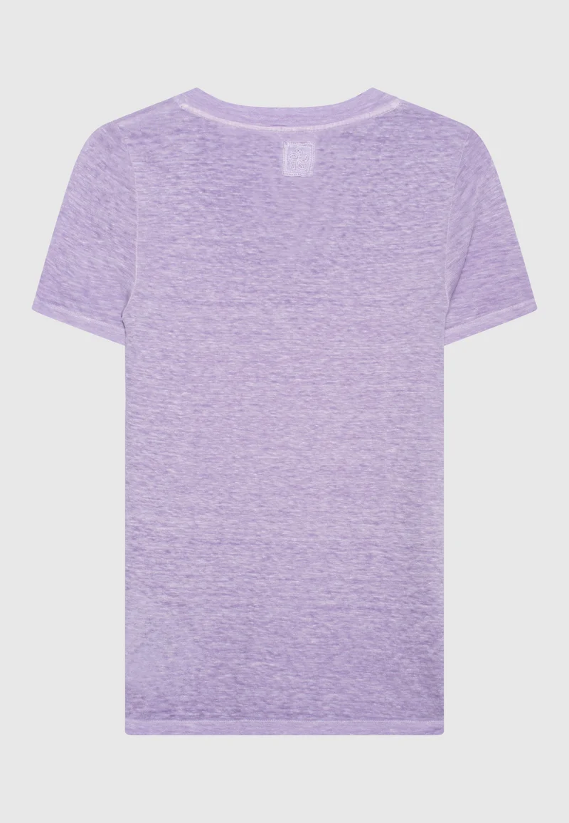 Leinen-Shirt mit V-Ausschnitt