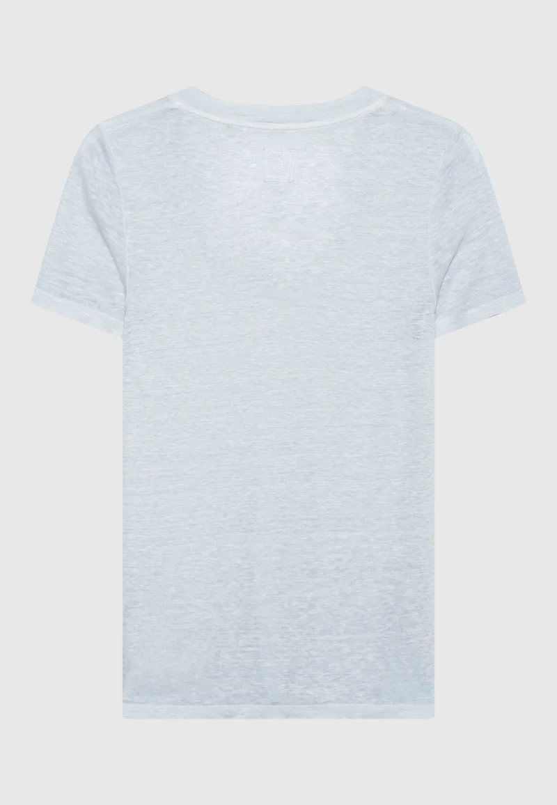 Leinen-Shirt mit V-Ausschnitt