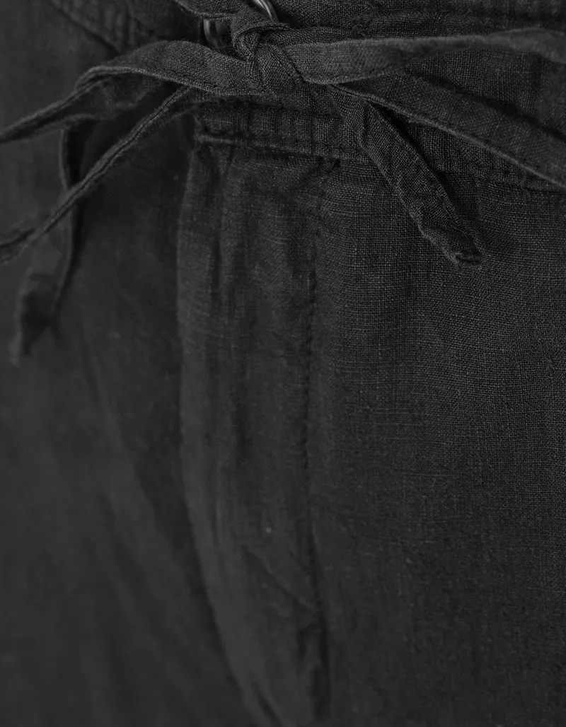 Leinen-Hose mit Eingrifftaschen