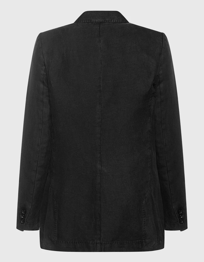 Leinen-Mix Blazer mit Schulterpolstern