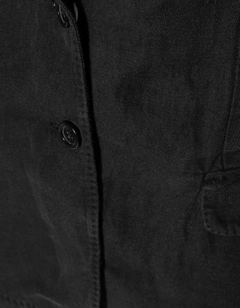 Leinen-Mix Blazer mit Schulterpolstern