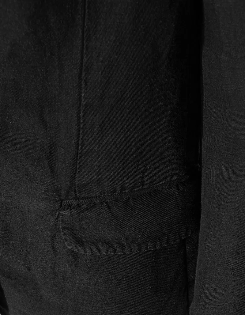 Leinen-Mix Blazer mit Schulterpolstern