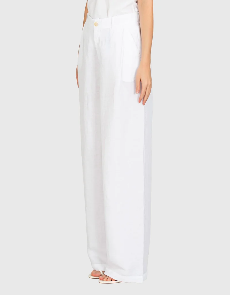 Wide-Leg Leinen-Mix Hose