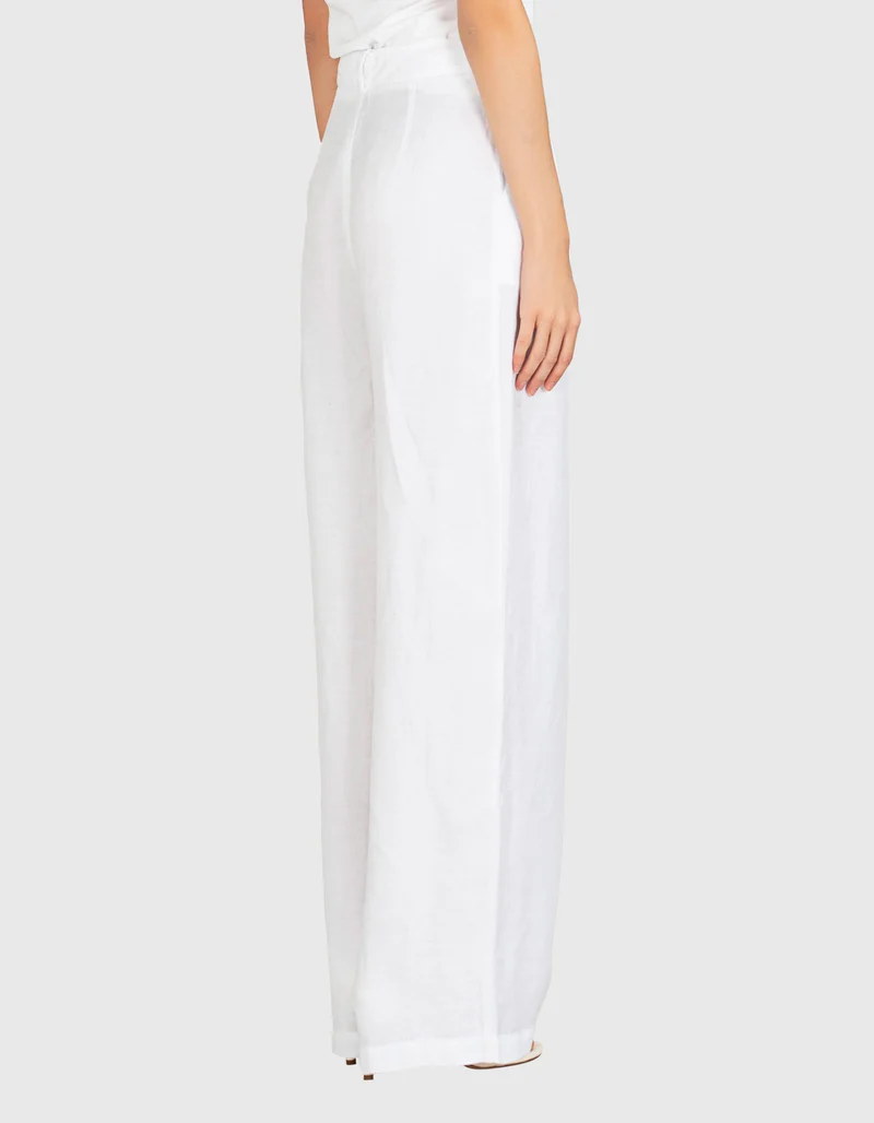 Wide-Leg Leinen-Mix Hose