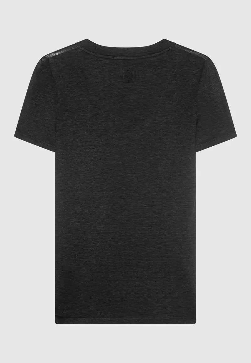 Leinen-Shirt mit V-Ausschnitt