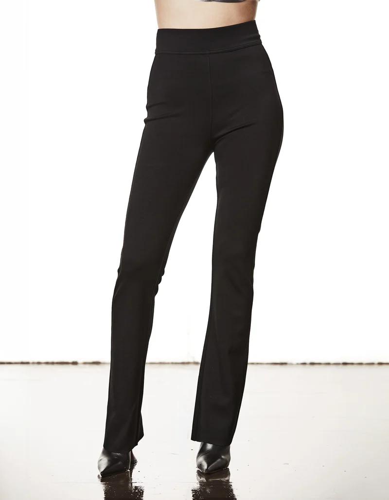Flare-Leg Slim-Fit Hose mit rückseitigem Reißverschluss