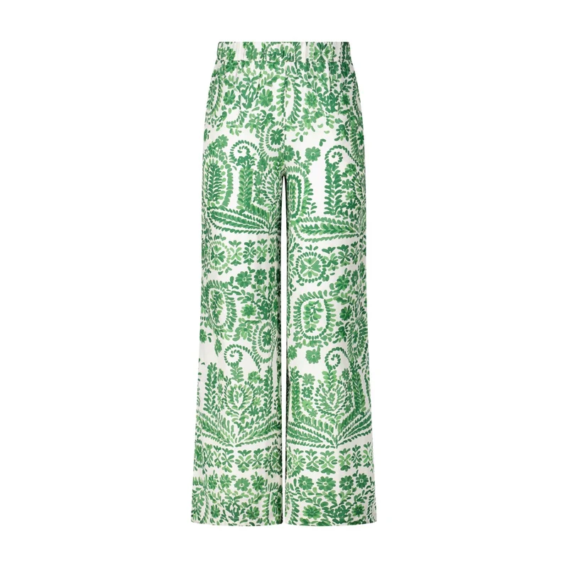 Weite Hose mit floralem Muster