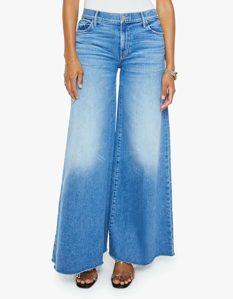 Cropped Wide-Leg Jeans The Swisher Sneak Fray