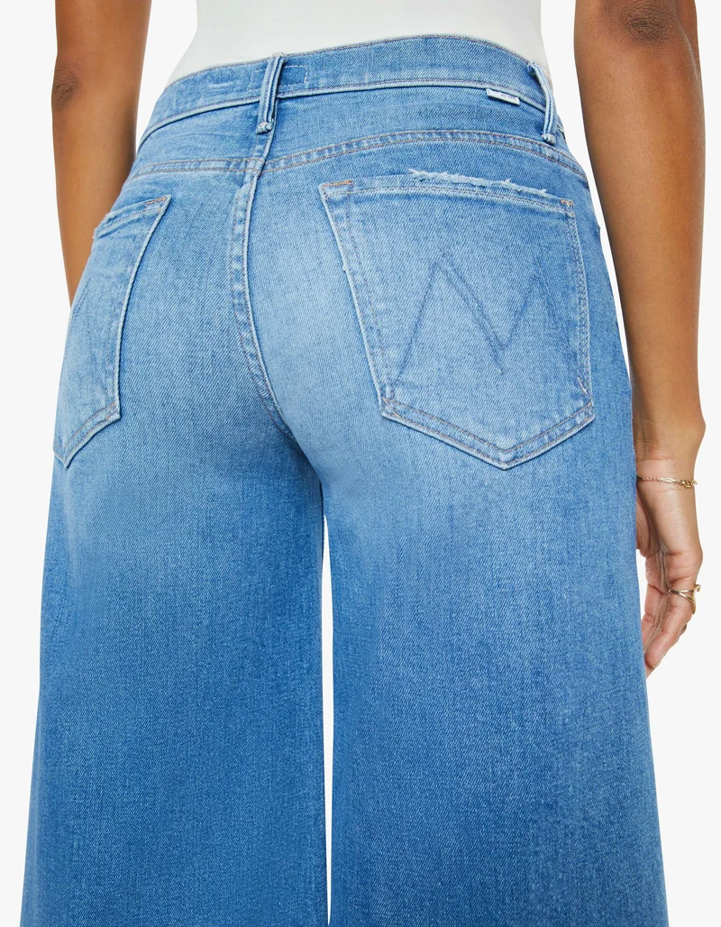 Cropped Wide-Leg Jeans The Swisher Sneak Fray