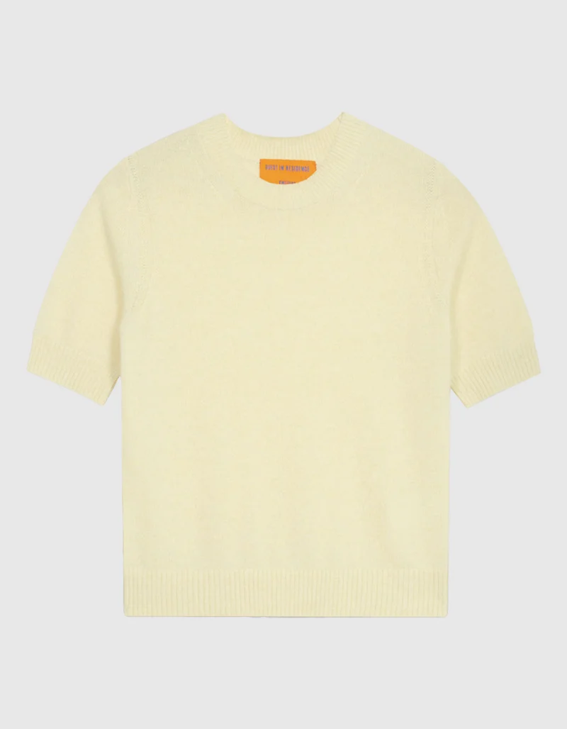 Cropped Kaschmir-Strick T-Shirt