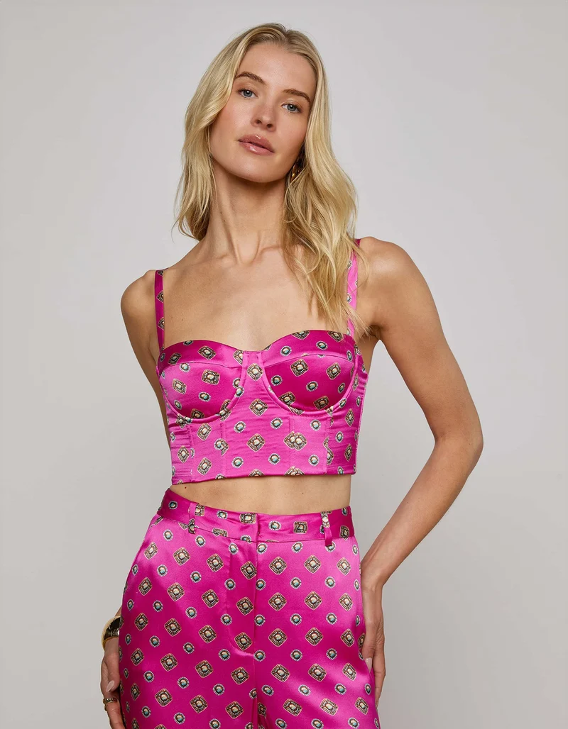 Gemustertes Seiden-Bralette Sonya
