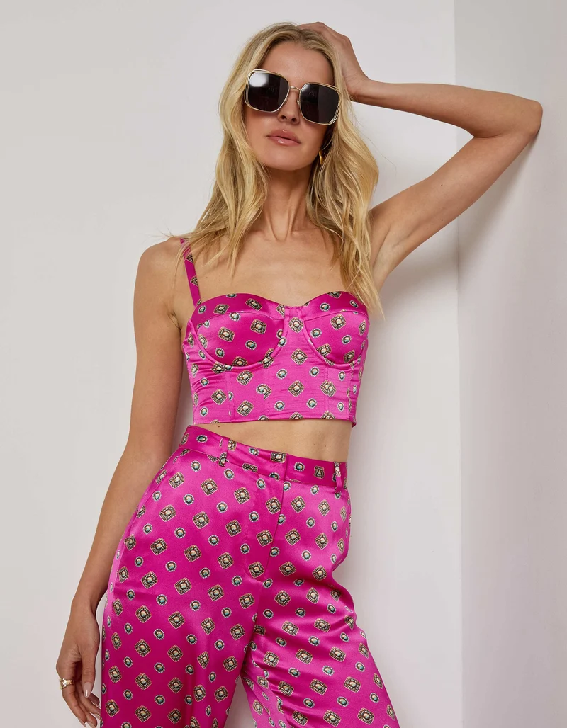 Gemustertes Seiden-Bralette Sonya