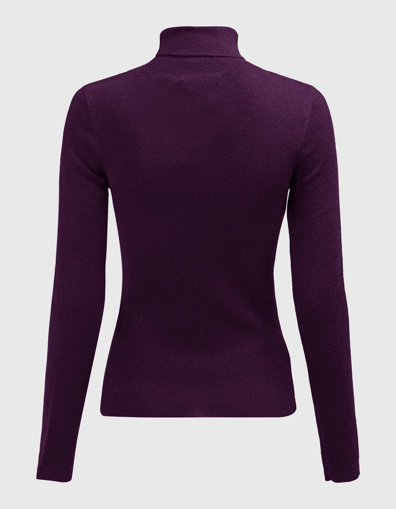 Feinstrick-Rollkragen-Pullover aus Merinowolle