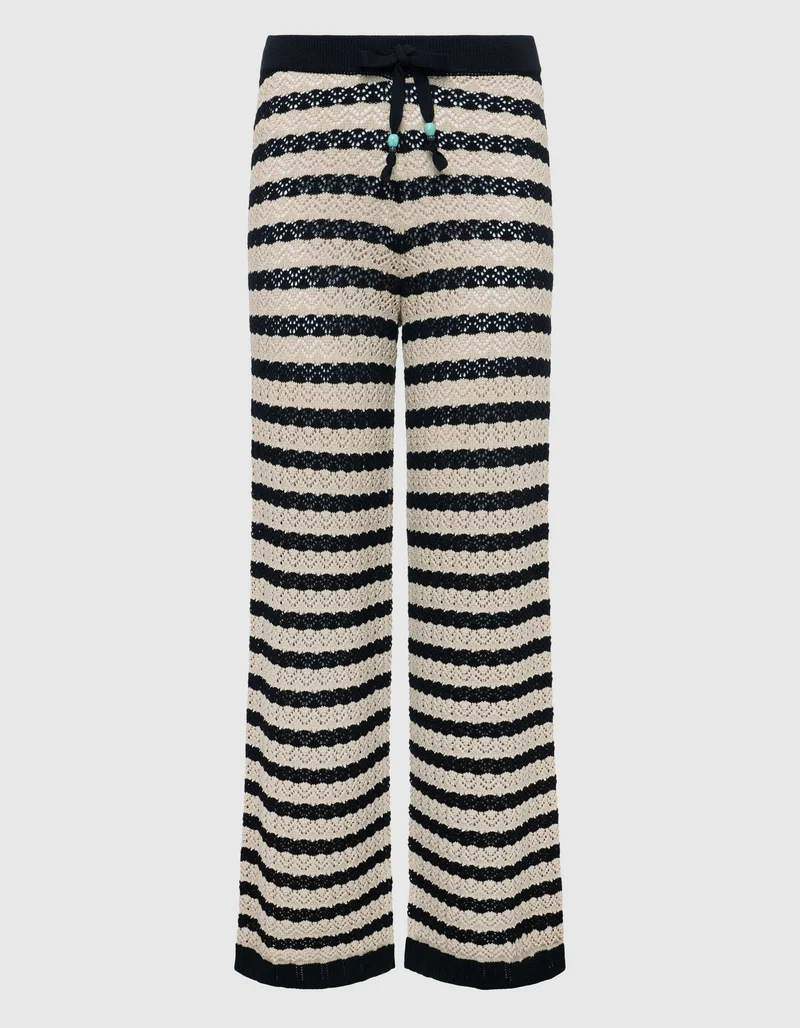 Wide-Leg Strick-Hose Gaelle Pointelle