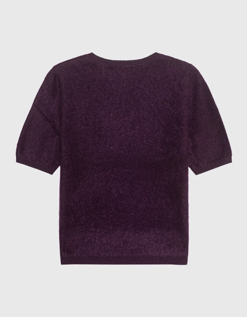 Fuzzy Kurzarm-Kaschmir-Pullover Hurghada