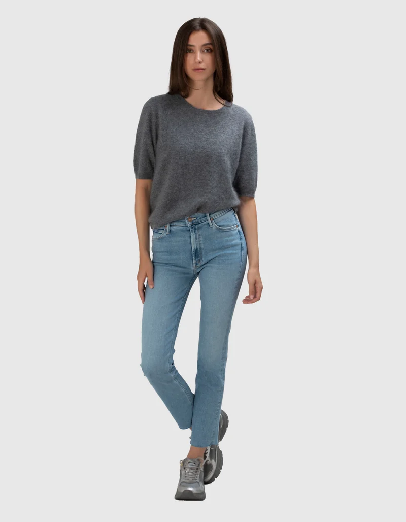 Fuzzy Kurzarm-Kaschmir-Pullover Hurghada