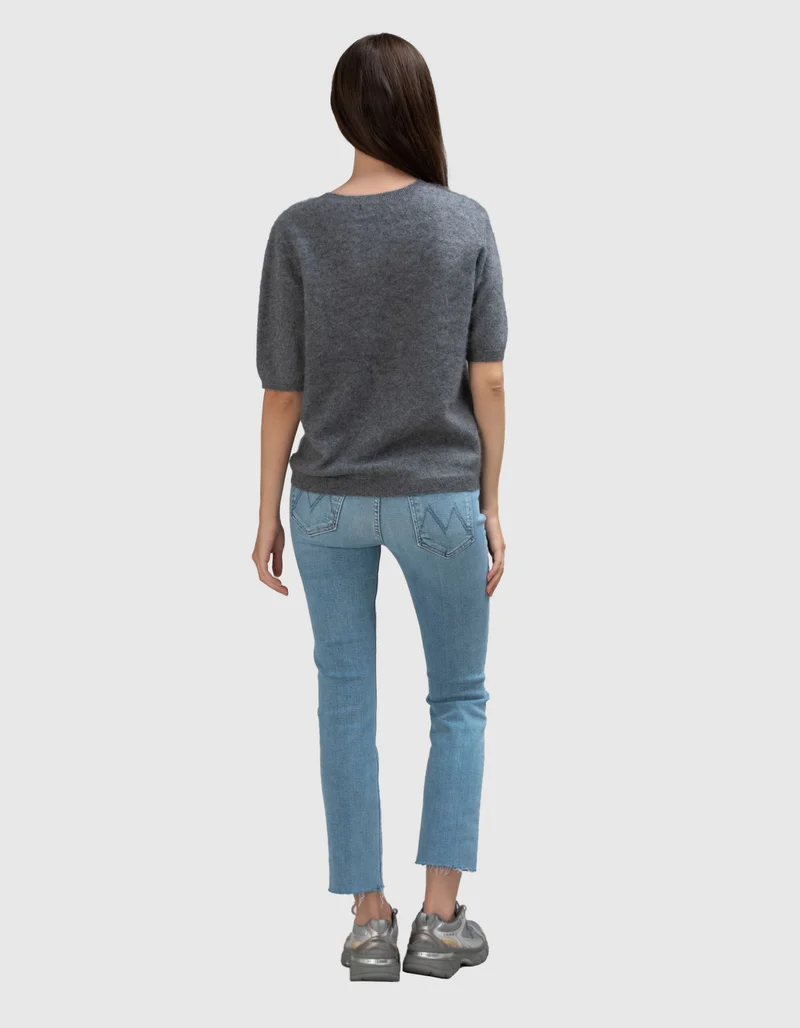 Fuzzy Kurzarm-Kaschmir-Pullover Hurghada