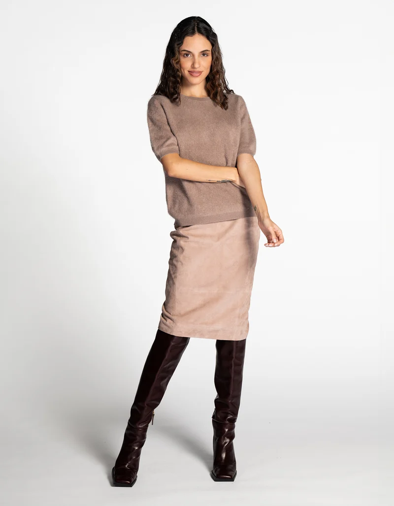 Fuzzy Kurzarm-Kaschmir-Pullover Hurghada