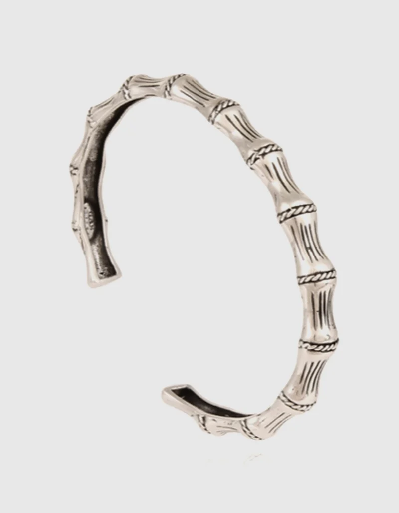 Versilberter Armreif Bambou